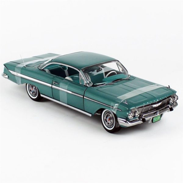 1/18 1961 Chevrolet Impala Sport Coupe Koyu Turkuaz Diecast Araba, Sunstar 2109