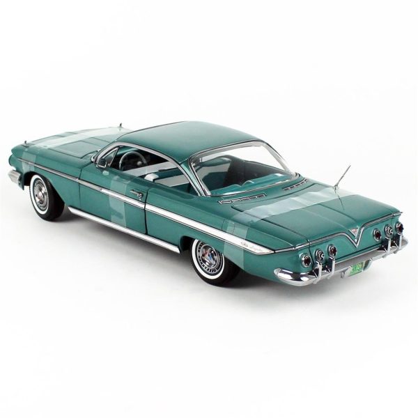 1/18 1961 Chevrolet Impala Sport Coupe Koyu Turkuaz Diecast Araba, Sunstar 2109 - Görsel 3
