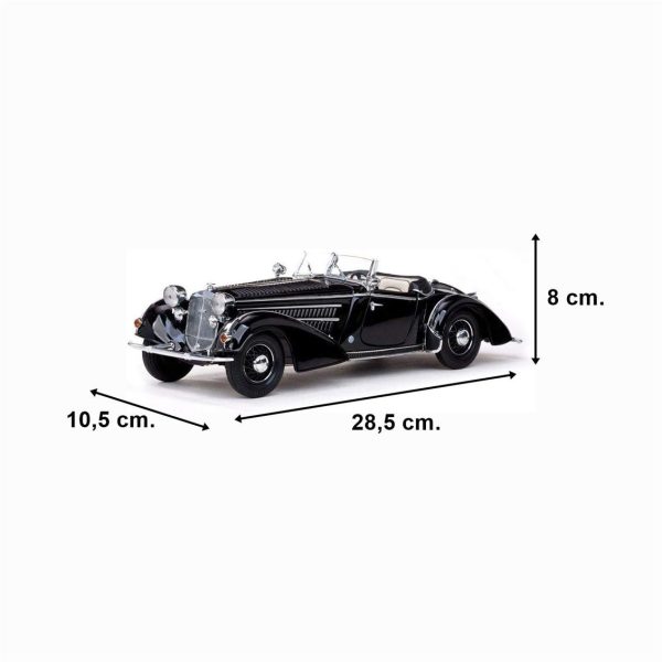 1/18 1939 Horch 855 Roadster Siyah Diecast Araba, Sunstar 2401 - Görsel 3