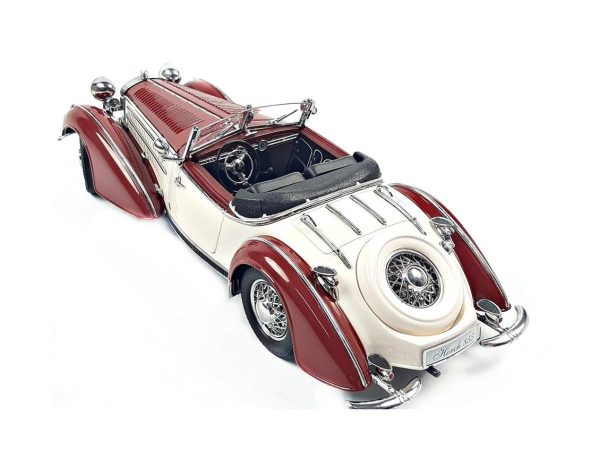 1/18 1939 Horch 855 Roadster Koyu Kırmızı/Krem Diecast Araba, Sunstar 2406 - Görsel 3