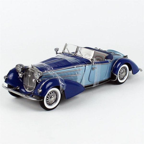 1/18 1939 Horch 855 Roadster Açık MaVİ/Koyu Mavi Diecast Araba, Sunstar 2408 - Görsel 2