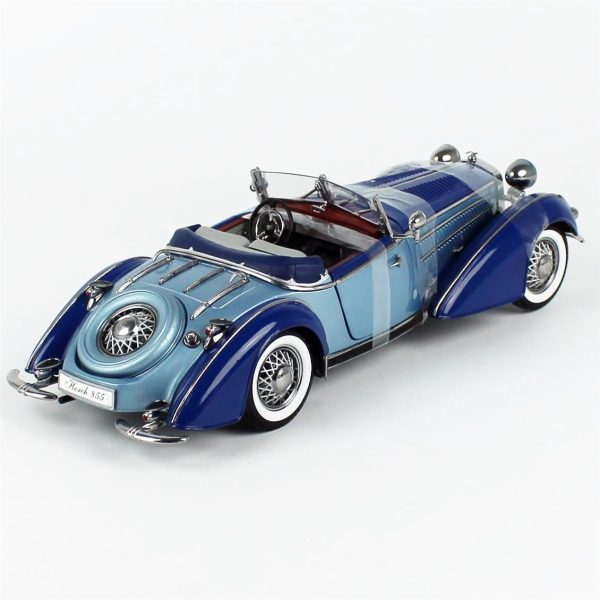1/18 1939 Horch 855 Roadster Açık MaVİ/Koyu Mavi Diecast Araba, Sunstar 2408 - Görsel 4