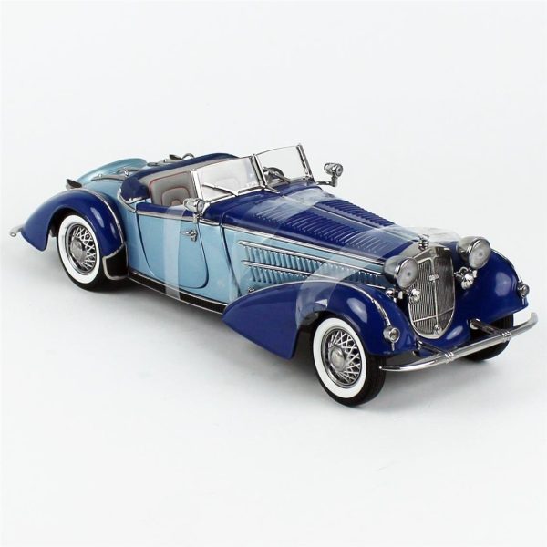 1/18 1939 Horch 855 Roadster Açık MaVİ/Koyu Mavi Diecast Araba, Sunstar 2408