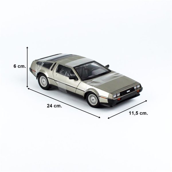 1/18 1981 De Lorean DMC 12 Coupe Krom Renk Diecast Araba, Sunstar 2701 - Görsel 5