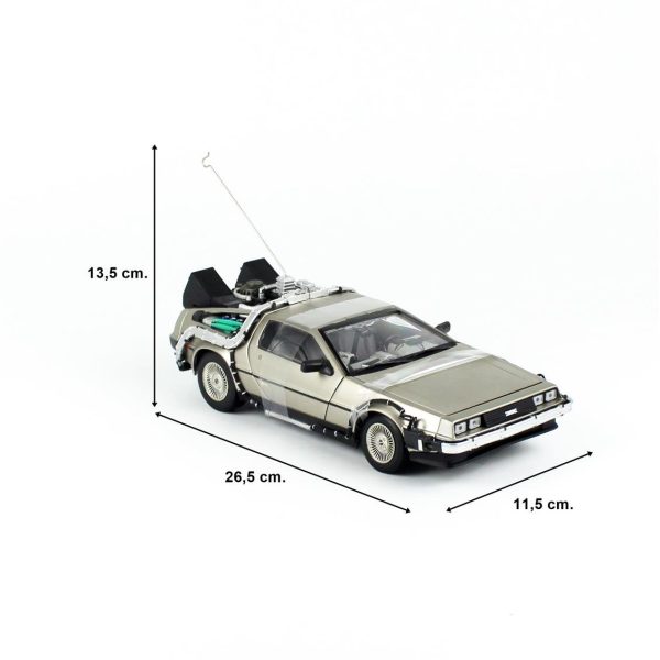 1/18 Delorean (Geleceğe Dönüş I) Krom Renk Diecast Araba, Sunstar 2711 - Görsel 5