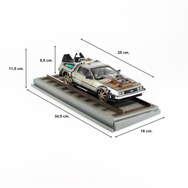 1/18 Delorean (Geleceğe Dönüş III- Demiryolu Versiyonu) Krom Renk Diecast Araba, Sunstar 2714 - Görsel 5