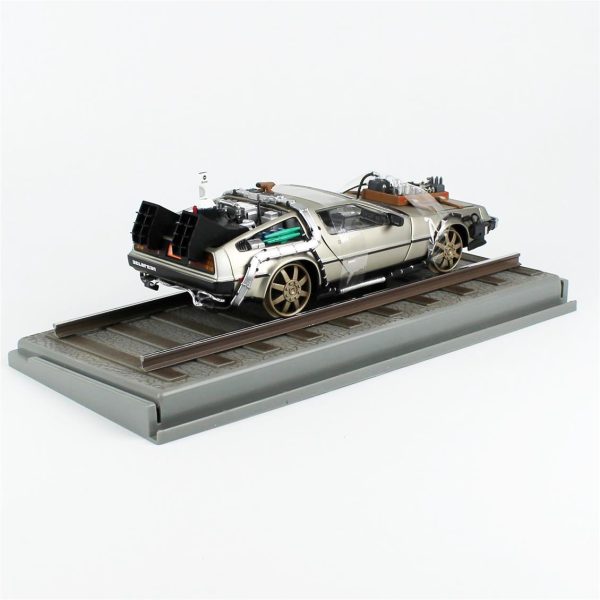 1/18 Delorean (Geleceğe Dönüş III- Demiryolu Versiyonu) Krom Renk Diecast Araba, Sunstar 2714 - Görsel 4