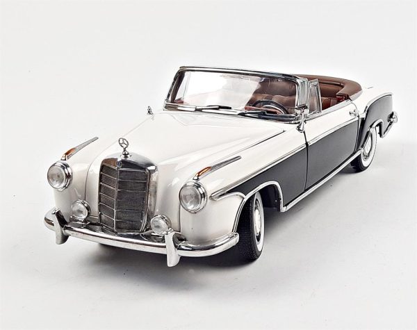 1/18 1958 Mercedes Benz 220SE Open Convertible Siyah/Bej Diecast Araba, Sunstar 3576