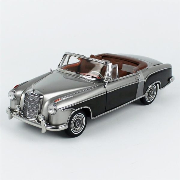 1/18 1960 Mercedes-Benz 220 SE Cabriolet Gri/Koyu Gri Diecast Araba, Sunstar 3593 - Görsel 2