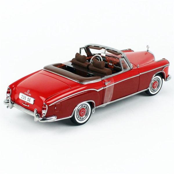 1/18 1960 Mercedes-Benz 220 SE Cabriolet Kırmızı/Koyu Gri Diecast Araba, Sunstar 3594 - Görsel 4