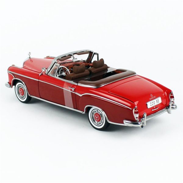 1/18 1960 Mercedes-Benz 220 SE Cabriolet Kırmızı/Koyu Gri Diecast Araba, Sunstar 3594 - Görsel 3