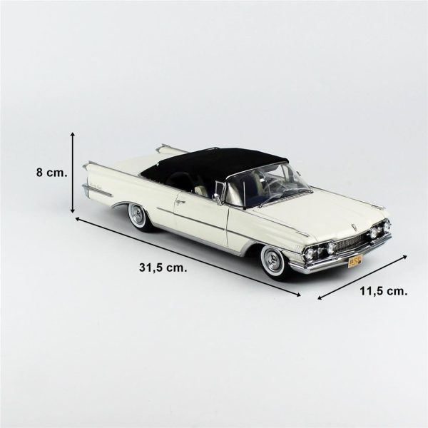 1/18 1959 Oldsmobile-98 Tek Kapı Kapalı Tenteli Polaris Beyazı Diecast Araba, Sunstar 5233 - Görsel 5