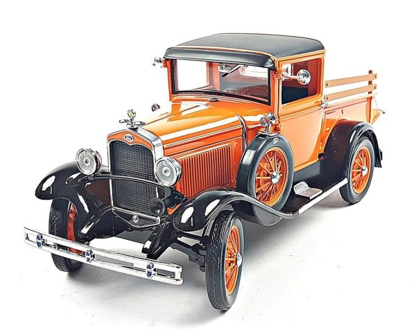 1/18 1931 Ford Model A Pickup Turuncu Diecast Kamyonet Modeli, Sunstar 6116
