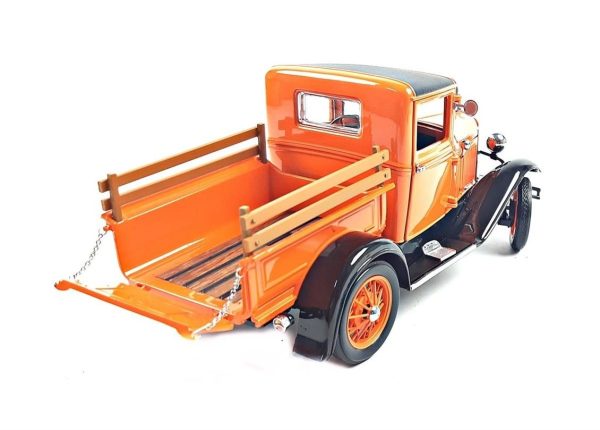 1/18 1931 Ford Model A Pickup Turuncu Diecast Kamyonet Modeli, Sunstar 6116 - Görsel 4