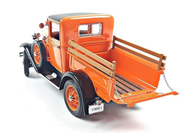 1/18 1931 Ford Model A Pickup Turuncu Diecast Kamyonet Modeli, Sunstar 6116 - Görsel 3