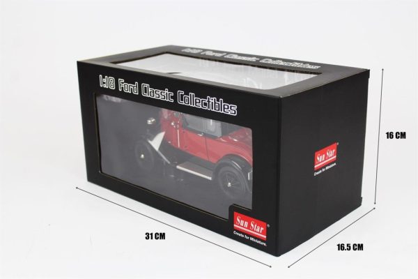 1/18 1931 Ford Model A Coupe Kırmızı-Mavi Diecast Araba, Sunstar 6137 - Görsel 5