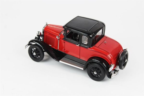 1/18 1931 Ford Model A Coupe Kırmızı-Mavi Diecast Araba, Sunstar 6137 - Görsel 3