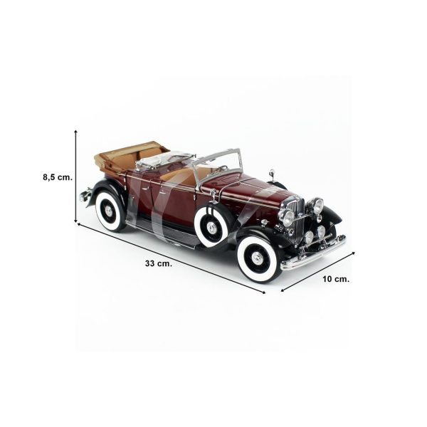 1/18 1932 Ford Lincoln KB Top Down Maron Diecast Araba, Sunstar 6167 - Görsel 5