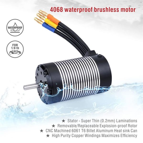 4068 Rocket 2050KV SensörsüzSu Geçirmez Fırçasız Motor, Surpass SP-040680-21 - Görsel 7