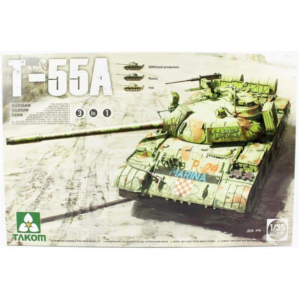 1/35 Rus Orta Sınıf Tankı T-55 A (3 in 1) Maketi, Takom 2056