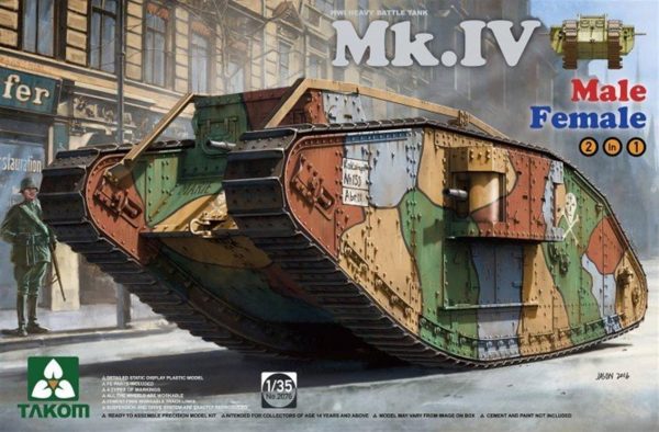 1/35 İngiliz Ağır Tankı Mark IV Özel Üretim Maketi, Takom 2076