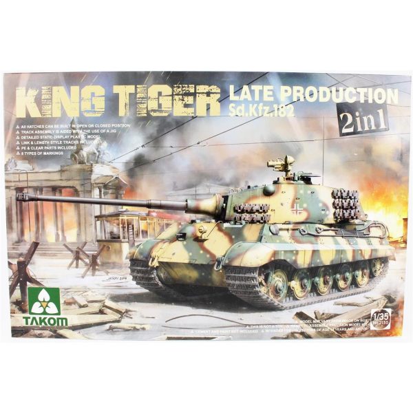 1/35 Alman Ağır Tankı Sd.Kfz.182 King Tiger Late Production (2 in 1) Maketi, Takom 2130