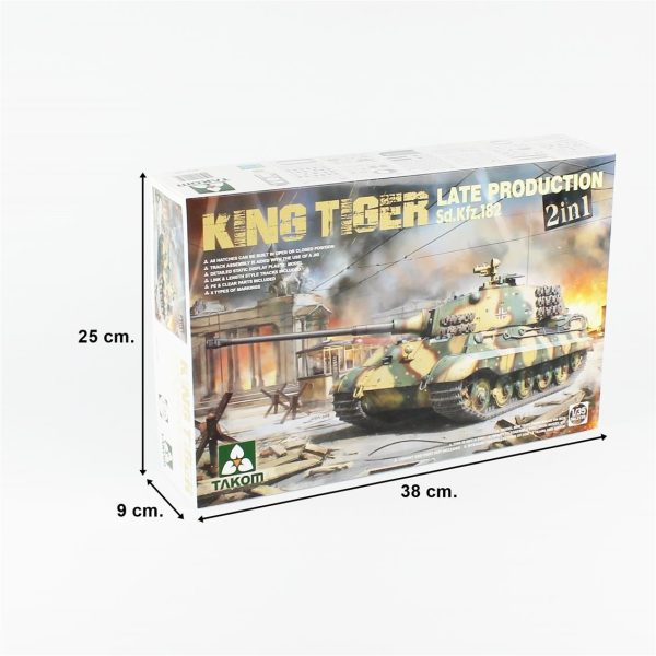 1/35 Alman Ağır Tankı Sd.Kfz.182 King Tiger Late Production (2 in 1) Maketi, Takom 2130 - Görsel 5