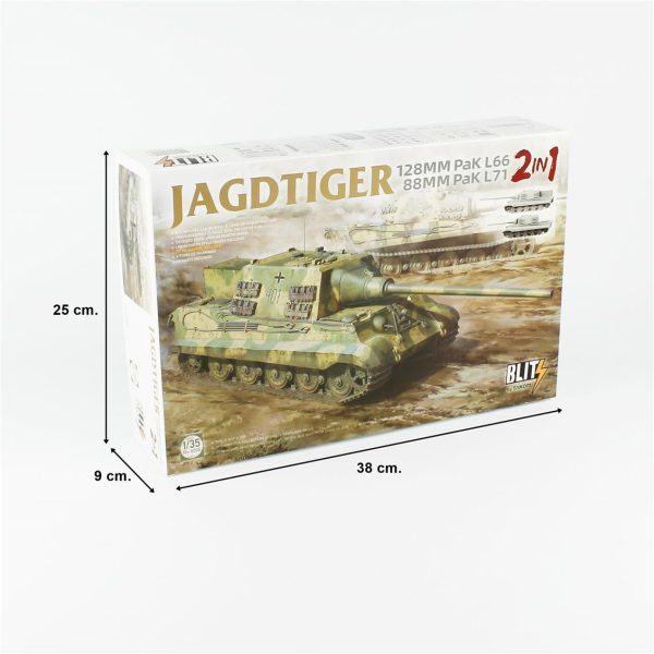 1/35 JAGDTIGER 128MM Pak L66 Tankı (2 in 1) Maketi, Takom 8008 - Görsel 5