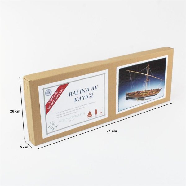 1/16 Balina Av Kayığı Ahşap Tekne Maketi, Tersane Model 006 - Görsel 5