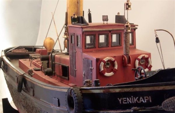 1/24 Yenikapı Römorkörü RC Dönüşebilir Ahşap Tekne Maketi, Tersane Model K2401 - Görsel 3