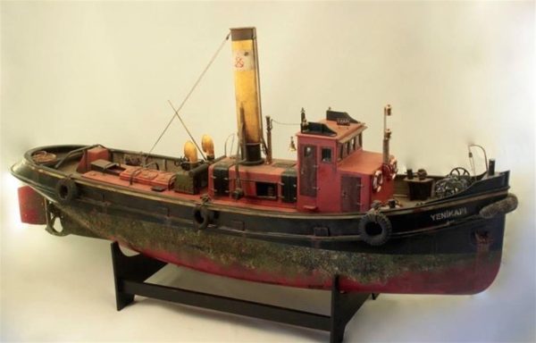 1/24 Yenikapı Römorkörü RC Dönüşebilir Ahşap Tekne Maketi, Tersane Model K2401 - Görsel 2