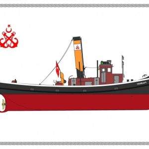 1/24 Yenikapı Römorkörü RC Dönüşebilir Ahşap Tekne Maketi, Tersane Model K2401
