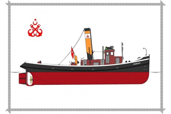 1/24 Yenikapı Römorkörü RC Dönüşebilir Ahşap Tekne Maketi, Tersane Model K2401