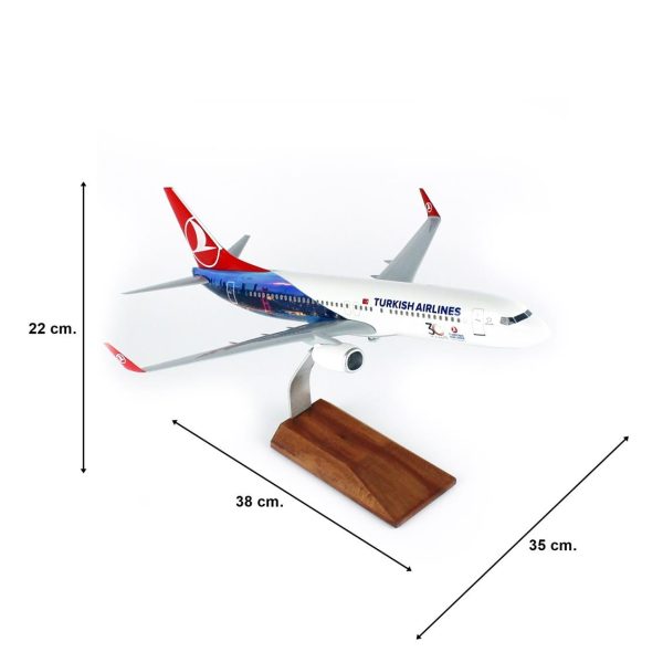 1/100 Cezayir Logolu B737-800 Yolcu Uçağı Modeli - Görsel 5