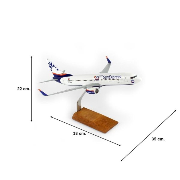 1/100 Sun Express 30.Yıl Logolu B737-800 Yolcu Uçağı Modeli - Görsel 5