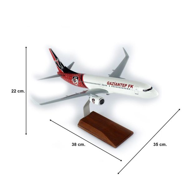 1/100 Gaziantep Spor Logolu B737-800 Yolcu Uçağı Modeli - Görsel 5