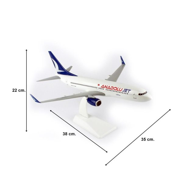 1/100 Anadolu Jet B737-800 Yolcu Uçağı Hazır Standlı Modeli - Görsel 5