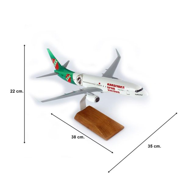 1/100 Karşıyaka Spor Logolu B737-800 Yolcu Uçağı Modeli - Görsel 5