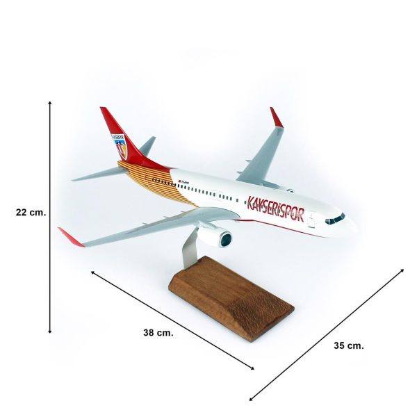 1/100 Kayseri Spor Logolu B737-800 Yolcu Uçağı Modeli - Görsel 5