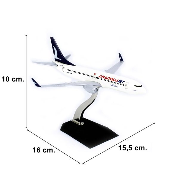 1/250 Anadolu Jet Logolu Boeing B737-800 Yolcu Uçağı Metal Modeli, THY 056 - Görsel 5