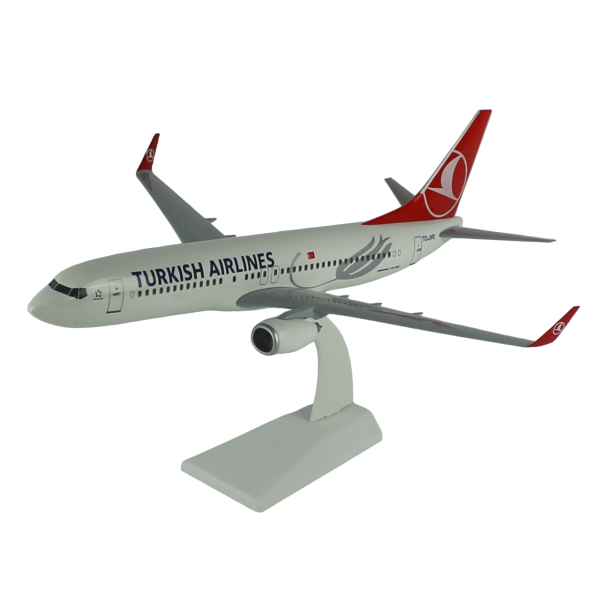 1/100 B737-800 Yolcu Uçağı Lale Desenli Hazır Standlı Modeli - Görsel 2