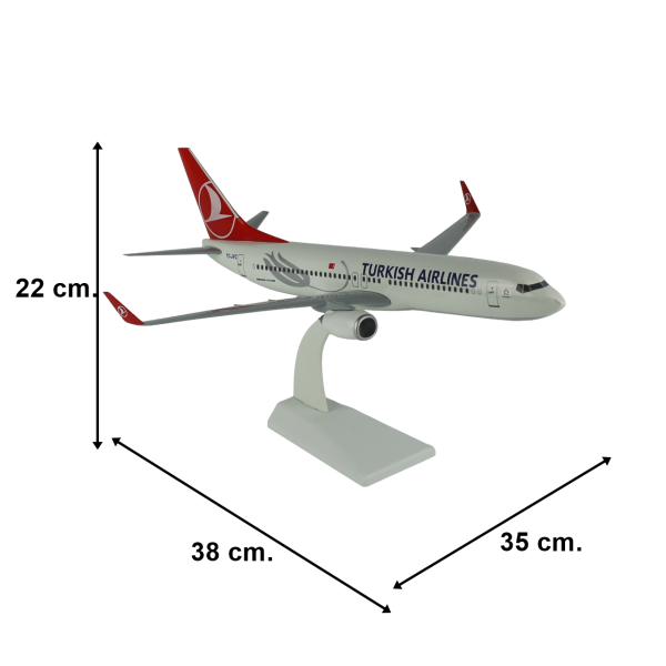 1/100 B737-800 Yolcu Uçağı Lale Desenli Hazır Standlı Modeli - Görsel 5