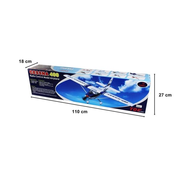 Cessna 182 400 Class Kırmızı Fırçalı RC Uçak, TopRC 003C - Görsel 3