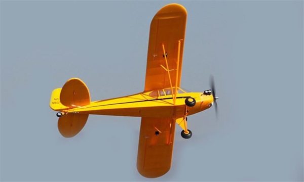 Piper J3 Sarı Brushless 700KV Motorlu ESC Işık Sistemi Flaplı Servolu Kumandasız Pilsiz Model Uçak, TopRC 067B - Görsel 4