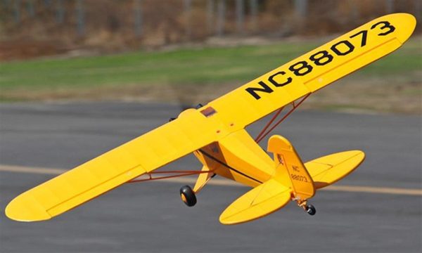 Piper J3 Sarı Brushless 700KV Motorlu ESC Işık Sistemi Flaplı Servolu Kumandasız Pilsiz Model Uçak, TopRC 067B - Görsel 3
