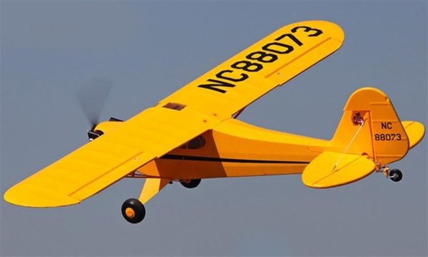 Piper J3 Sarı Brushless 700KV Motorlu ESC Işık Sistemi Flaplı Servolu Kumandasız Pilsiz Model Uçak, TopRC 067B - Görsel 2