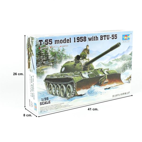 1/35 T-55 model 1958 (w/BTU-55) Küreme Bıçaklı Tank Maketi, Trumpeter 00313 - Görsel 5