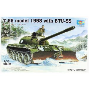 1/35 T-55 model 1958 (w/BTU-55) Küreme Bıçaklı Tank Maketi, Trumpeter 00313