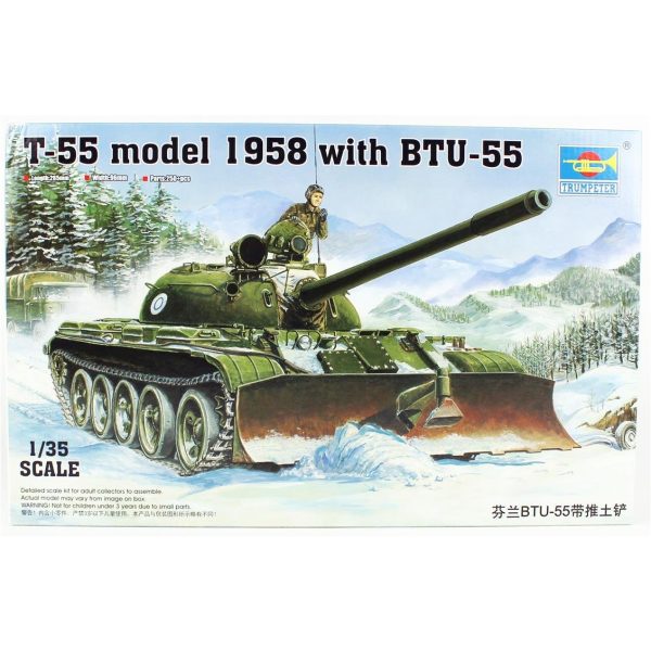 1/35 T-55 model 1958 (w/BTU-55) Küreme Bıçaklı Tank Maketi, Trumpeter 00313