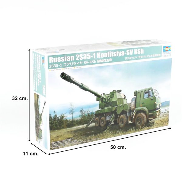 1/35 Rus 2S35-1 Koalitsiya-SV KSh Kundağı Motorlu Obüs Maketi, Trumpeter 01085 - Görsel 5